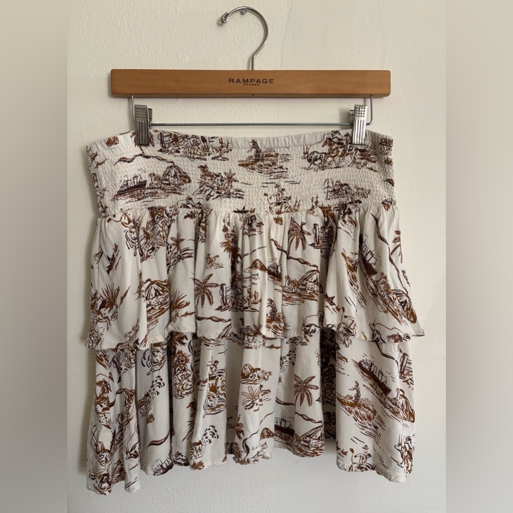 Ariat Western Aloha Cowgirl Tiered Mini Skirt Size Large - Picture 3 of 8